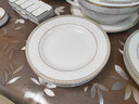 藝汐景德鎮輕奢骨瓷簡(jiǎn)約高檔碗盤(pán)餐具整套碗筷碟套裝家用喬遷結婚禮物 微波爐適用丨皮箱裝丨10人食丨 60件套 曬單實(shí)拍圖