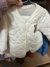 蕉京寶寶秋冬外套夾棉嬰兒冬裝上衣薄棉小童保暖棉衣內膽棉服小熊襖子 米白色小熊夾棉外套 90 cm 曬單實(shí)拍圖