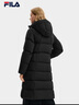 斐樂(lè ) 90鵝絨|斐樂(lè )官方女裝長(cháng)款鵝絨羽絨服2025冬季新款連帽保暖外套 正黑色-BK L 170/88A/L 曬單實(shí)拍圖