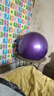 成人健身瑜伽球運動(dòng)訓練高承重家用平衡鍛煉器材筋膜球健身平衡球 65cm光面紫色【瑜伽球含配件】 曬單實(shí)拍圖