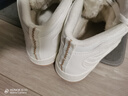 特步女鞋棉鞋秋冬保暖皮棉高幫板鞋棉鞋防滑保暖百搭鞋子女 帆白 36 曬單實(shí)拍圖