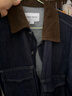 UR2025冬季新款女裝休閑工裝撞色翻領(lǐng)短款牛仔外套UYL850223 藍色 S 曬單實(shí)拍圖
