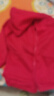 SHANGTAO加絨加厚連帽開(kāi)衫衛衣女秋冬女裝新款保暖長(cháng)袖大碼寬松休閑短外套 紅色 XL 建議110-120斤 曬單實(shí)拍圖