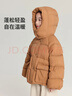 布丁哈魯女童防水連帽羽絨服秋冬新品中大童格紋內里寬松外套兒童保暖上衣 曬單實(shí)拍圖