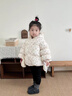 班喜迪女童棉服冬裝2025新款兒童加厚外套冬季寶寶棉衣加絨夾棉童裝棉襖 米色 100 曬單實(shí)拍圖