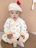 貝樂(lè )咿嬰兒衣服春秋季純棉連體衣新生兒衣服A類(lèi)睡衣爬爬服護肚寶寶衣服 5583-蘋(píng)果熊 73cm （6-9個(gè)月15-18斤） 曬單實(shí)拍圖
