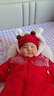 迪士尼（Disney）新生兒連帽加厚連體衣冬裝新款嬰幼兒女寶中國風(fēng)拜年服滿(mǎn)月外出服 紅色【緞面流蘇加厚】 73cm 73 73碼 建議身高66-73cm 曬單實(shí)拍圖