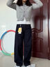 森馬（Semir）牛仔褲女冬季分割抓毛拖地褲2025酷颯風(fēng)顯腿長(cháng)彎刀褲109725124008 曬單實(shí)拍圖