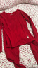 紅豆（Hodo）情侶紅色本命馬年純棉秋衣秋褲A類(lèi)男女結婚騏驥紅保暖內衣套裝 女士中國紅 馬年限定 L (165) 女士 曬單實(shí)拍圖