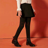 ASK JUNIOR女童褲子2025冬裝加絨加厚保暖打底褲休閑兒童裙褲 黑色 120 曬單實(shí)拍圖