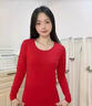浪莎（LangSha）本命年紅色保暖內衣女士單件上衣100%純棉秋衣低領(lǐng)線(xiàn)衣馬年打底衫 【單件上衣】·鴻運本命年 M /160 曬單實(shí)拍圖