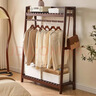家逸實(shí)木衣帽架落地衣架臥室掛衣架客廳掛衣服架子簡(jiǎn)易置物架晾衣架 曬單實(shí)拍圖