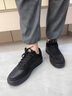 安踏（ANTA）男鞋板鞋子男2025冬季新款黑色男鞋皮面防潑水運動(dòng)鞋輕便休閑鞋男 基礎黑 42 曬單實(shí)拍圖