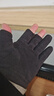 柏潮手套男女漏二指半指加絨加厚騎手保暖開(kāi)車(chē)送外賣(mài)快遞游戲半截 【鹿皮絨漏三指手套】灰色 曬單實(shí)拍圖