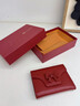 金利來(lái)（Goldlion）錢(qián)包女士2025新款櫻桃紅牛皮輕薄小巧淡粉色零錢(qián)包真皮時(shí)尚錢(qián)夾女 櫻桃紅 曬單實(shí)拍圖