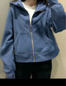 露露lulu Scuba全拉鏈寬松連帽加絨衛衣外套新品休閑時(shí)尚通勤帽衫 陰影藍 （寬松版-金標） M /L（建議100-120斤） 曬單實(shí)拍圖
