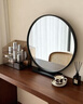 亞思特（YASITE）簡(jiǎn)約臺式化妝鏡圓形桌面梳妝鏡臥室學(xué)生宿舍鐵藝大鏡子梳妝臺鏡子 (黑色)直徑50CM-無(wú)燈款 曬單實(shí)拍圖