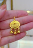中國黃金（CHINA GOLD）平安鎖長(cháng)命鎖黃金項鏈女999足金吊墜新年情人節禮物送女朋友 足金平安鎖吊墜 金重約1g【贈銀鏈】 曬單實(shí)拍圖