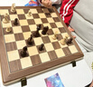 A&A/領(lǐng)御國際象棋跳棋套裝兒童高檔實(shí)木棋盒便攜可折疊棋盤(pán)比賽專(zhuān)用chess 胡桃木棋盤(pán)松木邊框(加重款) 曬單實(shí)拍圖