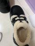 依思 Q（exull）小皮鞋女冬季加絨2025新款軟底增高棉鞋女防寒時(shí)尚樂(lè )福鞋女工作鞋 經(jīng)典黑色-加絨厚底6.5cm 37 曬單實(shí)拍圖