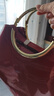 絲芙倫雙12新款時(shí)尚漆皮單肩斜挎包休閑包紅色新娘包結婚用手提包 酒紅色 4D469868BD 曬單實(shí)拍圖