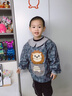 JCZS日本品質(zhì)寶寶長(cháng)袖罩衣燈芯絨幼兒園男兒童吃飯圍裙防水防污反穿衣 深色字母獅(綁帶) 90碼 曬單實(shí)拍圖
