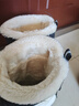 駱駝（CAMEL）高幫加絨休閑女鞋厚底耐磨雪地靴子 X24C09L7607 米白/黑 38 曬單實(shí)拍圖