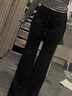 UR2026春季新款男裝復古水洗破洞棉質(zhì)闊腿牛仔長(cháng)褲UUV850002 黑色 30 曬單實(shí)拍圖