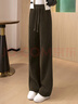 絲柏舍松緊腰加絨休閑褲女2025冬裝新款寬松遮肉闊腿條絨長(cháng)褲 曬單實(shí)拍圖