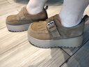 百麗（Belle）復古加絨勃肯鞋女2026春新商場(chǎng)款厚底流蘇JK樂(lè )福鞋E8N1DAM6 杏色 37 (235mm) 曬單實(shí)拍圖