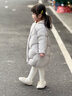 英氏（YEEHOO）【商場(chǎng)同款】童裝羽絨服外套冬季女童加厚保暖羽絨服超韌絨 星光灰【90%白鵝絨】 100 cm-充絨量134g 曬單實(shí)拍圖