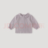 巴厘小豬女寶寶T恤秋季長(cháng)袖衣服兒童秋裝甜美可愛(ài)花邊娃娃衫春秋女童上衣 幽蘭紫 90 曬單實(shí)拍圖
