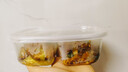 美滌一次性飯盒微波爐加熱餐盒食品級家用塑料密封盒食品保鮮便當盒子 透明長(cháng)雙隔950ml+透明圓550ml 各10套 曬單實(shí)拍圖
