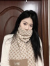 WUCANLIG輕奢品牌羊毛圍巾女秋冬百搭加厚保暖長(cháng)輩針織圍脖帽子套裝 沙漠駝 曬單實(shí)拍圖