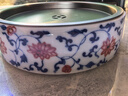 MULTIPOTENT茶盤(pán)茶托陶瓷青花纏枝花卉紋儲水式功夫茶具托盤(pán)壺承YQ0276 曬單實(shí)拍圖