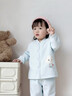 G.duck小黃鴨嬰幼兒衣服寶寶套裝加棉秋冬棉衣套裝分體式衣服純棉內衣春 寶寶加棉套裝(藍色云朵) 80 曬單實(shí)拍圖
