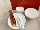 藍印東方景德鎮陶瓷餐具套裝家用半刀泥刻花簡(jiǎn)約高檔碗碟套裝菜盤(pán)飯碗禮盒 【國色-透白】18頭餐具套裝 曬單實(shí)拍圖