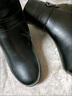 啄木鳥(niǎo)冬季媽媽短靴真皮中年大尺碼女靴保暖羊毛平底軟底中老年棉鞋 黑色款 絨毛 37 曬單實(shí)拍圖