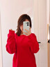 班尼路（Baleno）紅色衛衣女加絨保暖大碼長(cháng)袖女2026馬年本命年衣服新年內搭上衣女 曬單實(shí)拍圖
