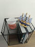 伊思家可移動(dòng)書(shū)包架桌下置物筐家用放存書(shū)桌收納神器帶輪小推車(chē)書(shū)架收納 黑色兩層大號【移動(dòng)款】 曬單實(shí)拍圖
