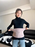 道禾德絨護腰帶女士保暖宮帶兜暖寶寶暖腹胃防著(zhù)涼口袋護肚子專(zhuān)用神器 咖色無(wú)痕護腰 雙面暖絨送暖寶貼 L 100-130斤 曬單實(shí)拍圖