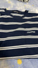 gxgjeans男裝 多色撞色條紋時(shí)尚寬松圓領(lǐng)長(cháng)袖T恤男 25年秋新品 藏青條 XL (180) 曬單實(shí)拍圖