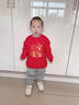 G.duck男童衛衣春秋款寶寶紅色新年打底衫兒童馬年薄款上衣女小童拜年服 熱售FAE14442紅 130 cm 曬單實(shí)拍圖