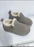 百麗（Belle）復古厚底增高勃肯鞋女2025冬新商場(chǎng)款加毛保暖毛單鞋E6D1DDM5預售 灰色 36 (230mm) 曬單實(shí)拍圖