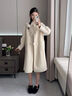 紫涵（ZIHAN）紫涵長(cháng)款寬松羊毛呢大衣女2024冬季新款純色簡(jiǎn)約大口袋外套 凝脂白 M 曬單實(shí)拍圖