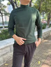 JEEP SPIRIT吉普半高領(lǐng)長(cháng)袖打底衫男士春秋緊身百搭純色彈力韓版修身中領(lǐng)上衣 墨綠色 XL (130-145斤) 曬單實(shí)拍圖