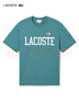 LACOSTE法國鱷魚(yú)男裝撞色印花白底徽標細節休閑棉質(zhì)圓領(lǐng)T恤|TH7411 IY4/靜謐藍 XL 6 /185 曬單實(shí)拍圖