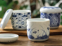 千代源小燉盅一人湯盅帶蓋茶碗蒸日本進(jìn)口藍凜堂福字陶瓷蒸盅日式蒸蛋盅 藍凜堂高麗草蛋盅 曬單實(shí)拍圖