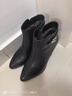 紅蜻蜓時(shí)裝靴25冬季女鞋加絨保暖粗高跟顯瘦通勤短靴皮靴WFC45005黑色37 曬單實(shí)拍圖