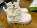G.duck女童馬丁靴冬季洋氣公主靴中大童加絨二棉皮靴小女孩新款兒童鞋子 米白色 28 碼鞋內長(cháng)17.8cm 曬單實(shí)拍圖